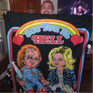 Loot Fright Exclusive Bride of Chucky Throw Blanket New Loot Crate Horror 
